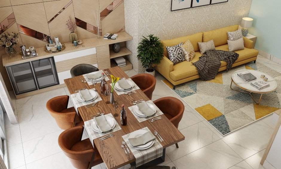 Elegant 1bhk home design with neutral tones