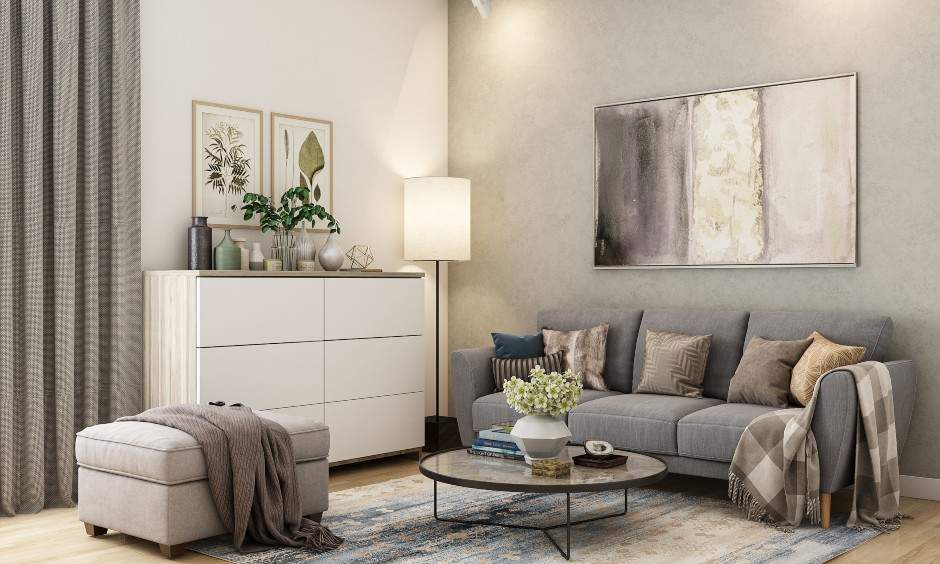 Living room interior design with a minimal style to make beautiful room design