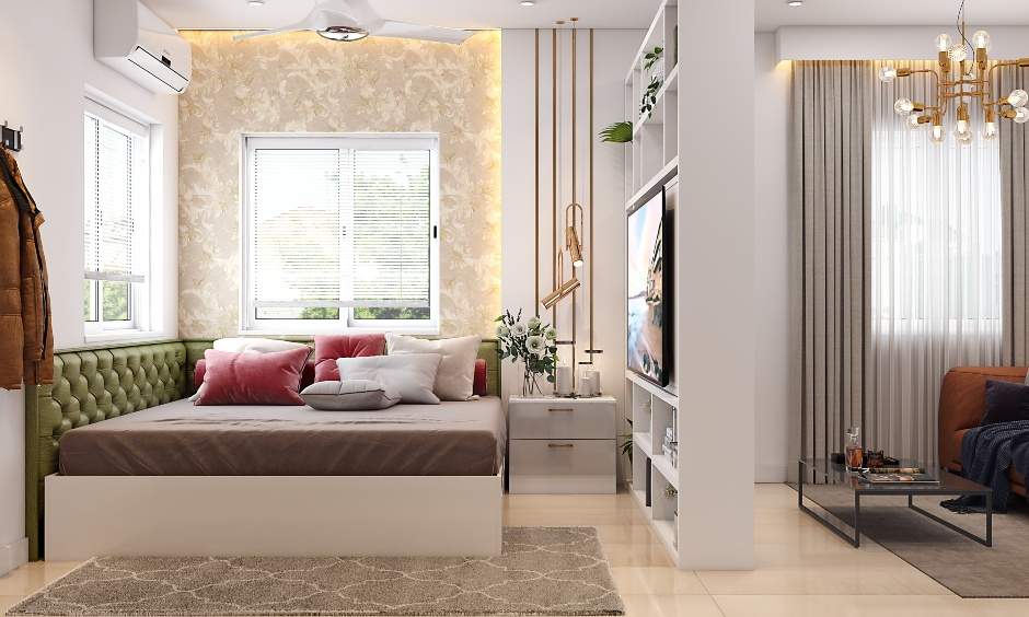 A modern living room cum bedroom design