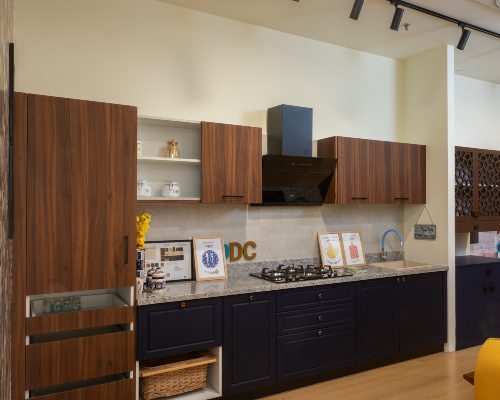 Single walled kitchen design at 168官方幸运5澳洲结果体彩网®DesignCafe: 澳洲幸运5开奖结果预测官网记录 thalej, ahmedabad 