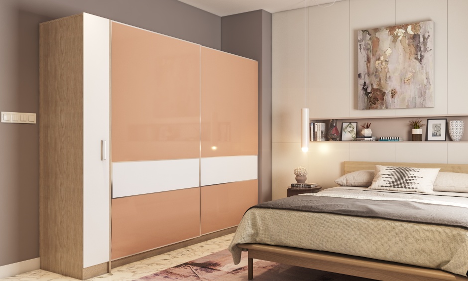 Sliding wardrobe design in laquered glass finish